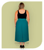 Saia Midi plissada verde - Imagem 2