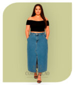 Saia Jeans Longa