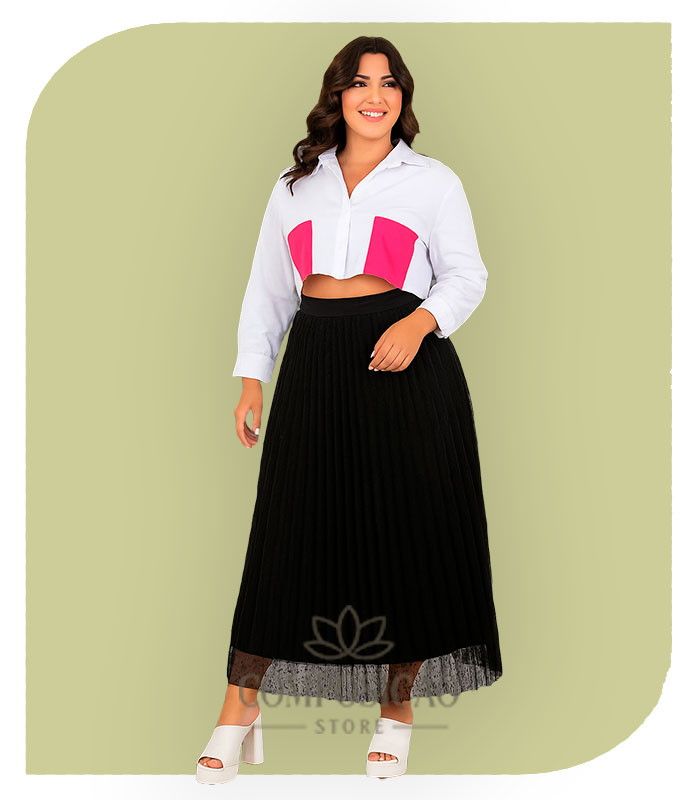 Saia Midi Tule Poá Saia Midi Tule Poá - Imagem 1