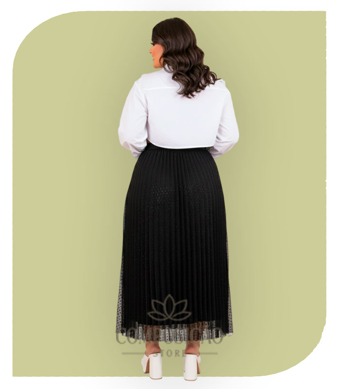 Saia Midi Tule Poá Saia Midi Tule Poá - Imagem 2