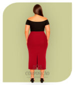 Saia Lápis Midi Vinho/Marsala - Imagem 2