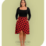 Saia Mini Envelope em Xadrez Buffalo Check - Preto e Vermelho