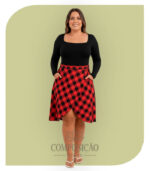 Saia Mini Envelope em Xadrez Buffalo Check - Preto e Vermelho