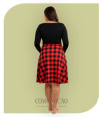 Saia Mini Envelope em Xadrez Buffalo Check - Preto e Vermelho - Imagem 2