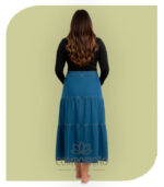 Saia Longa Jeans em Babados (Estilo Marias) - Lavagem Média - Imagem 2