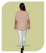 Blusa Nude Leve em Viscose com Botões - Linha Plus Size - Imagem 2