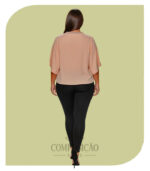 Blusa Cropped com Manga Morcego e Gola Dupla - Imagem 2